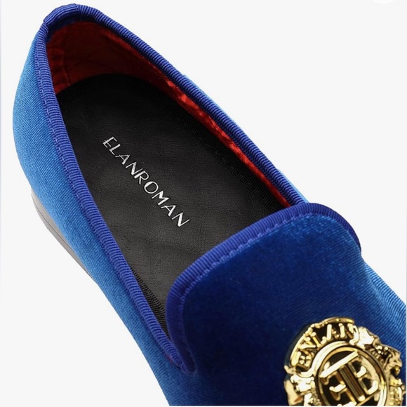 ELANROMAN Men's Velvet Loafers Fashion Wedding Party Prom Shoes - Picture 5 of 14